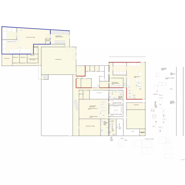 170124 Phase 1 agrandissement Est 9000p2 locaux et &Eacute;quipements V50. Plan de 
