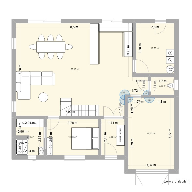 maisonrdc. Plan de 7 pièces et 108 m2