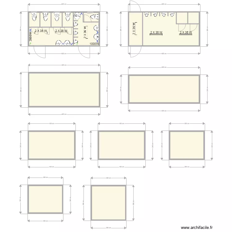 Fiche technique WC. Plan de 