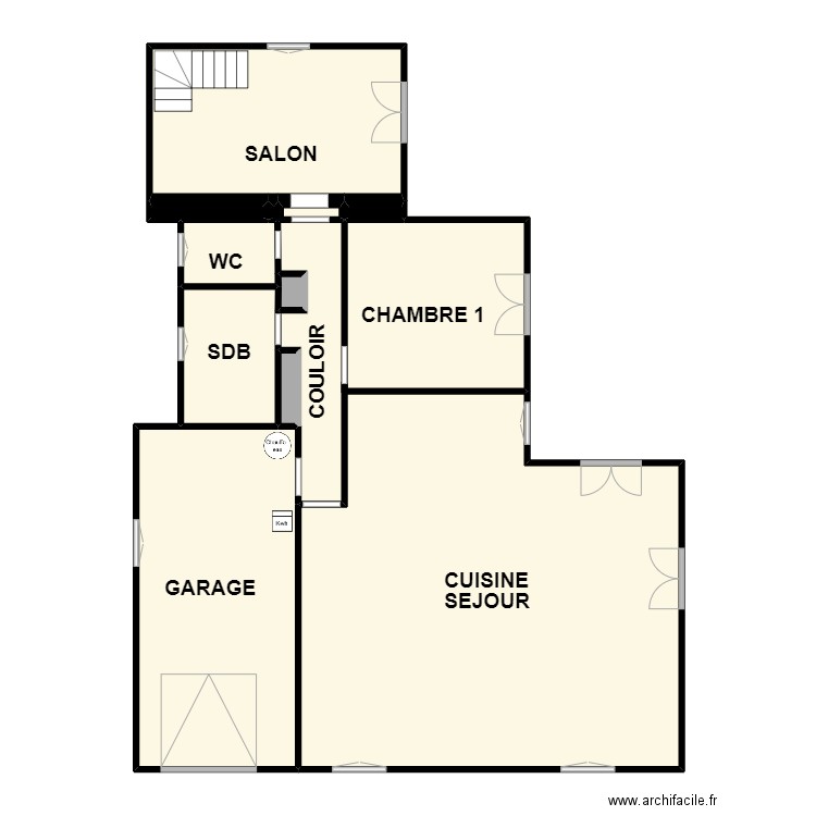 DROUILLET. Plan de 10 pièces et 130 m2