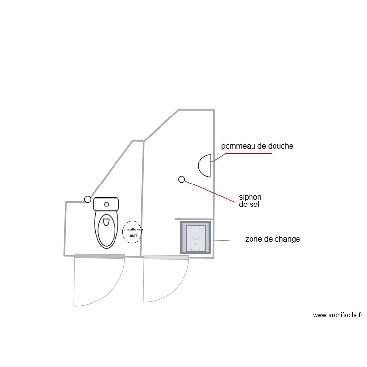 projet 01 douche. Plan de 0 pièce et 0 m2