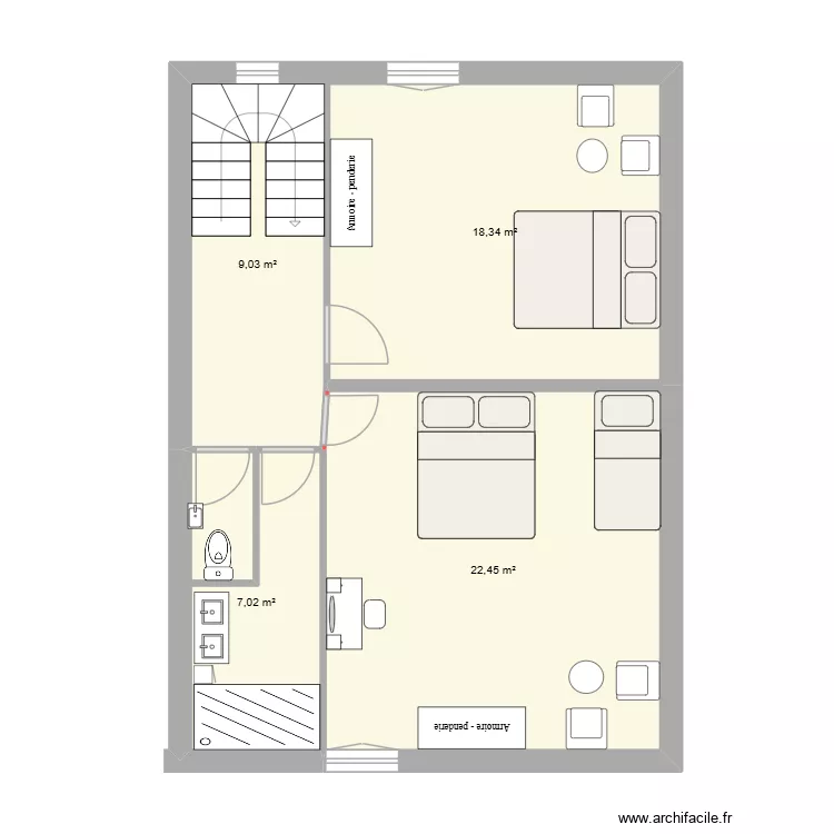 Marcadier 3. Plan de 4 Pièces et 57 m²