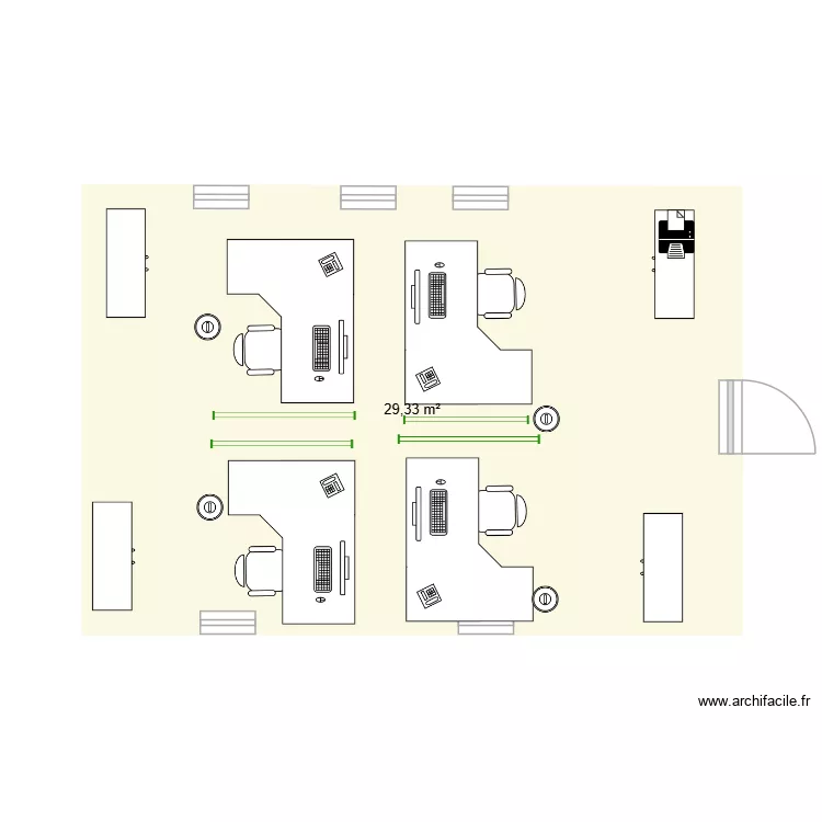 Ergonomie. Plan de 1  et 29 m²
