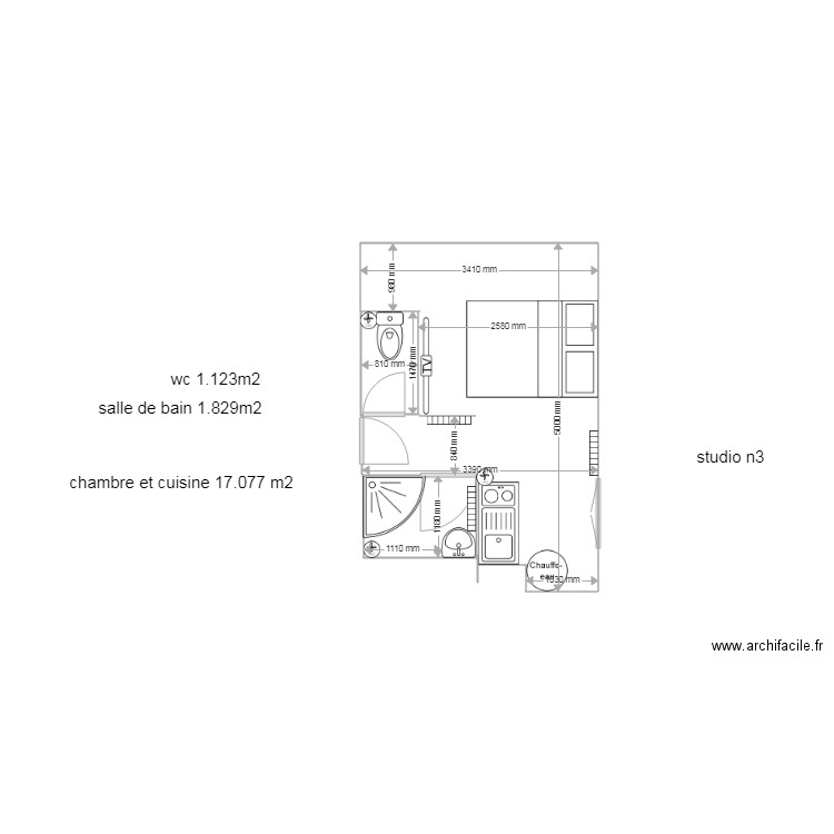 studio n3. Plan de 0 pièce et 0 m2