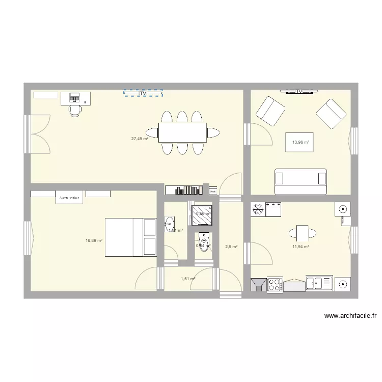 appart La Genevray. Plan de 