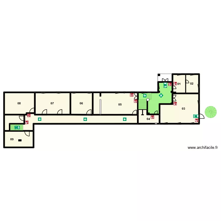 Plan Sous sol Face EST. Plan de 