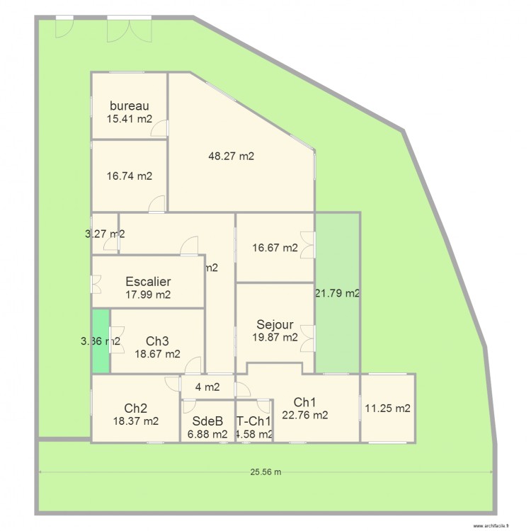 Villa rez de chaussée mesures. Plan de 0 pièce et 0 m2