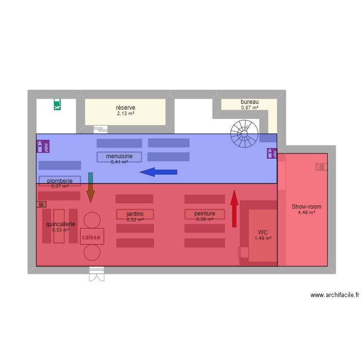 Weldom. Plan de 9 pièces et 11 m2