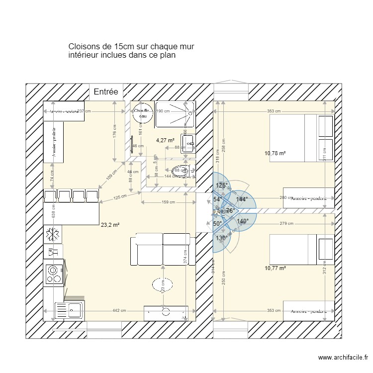 La gob 6. Plan de 5 pièces et 49 m2