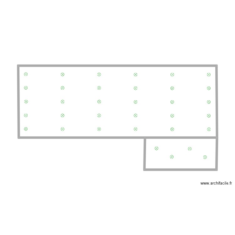 cabaret. Plan de 2 pièces et 48 m2