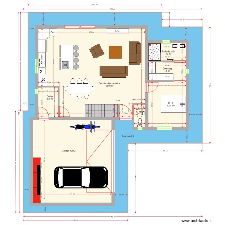 Plan avec Etage 119m2. Plan de 0 pièce et 0 m2