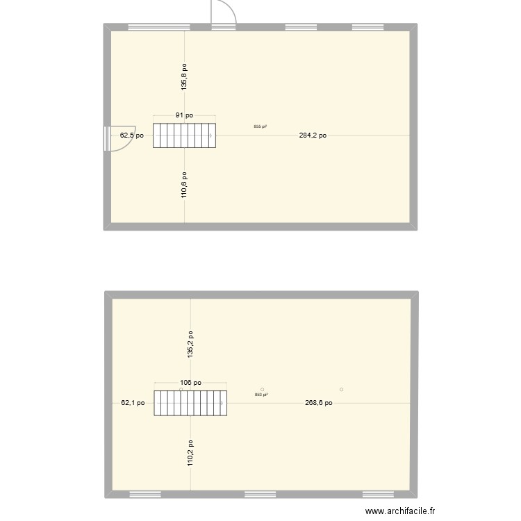Sous-Sol. Plan de 2 pièces et 159 m2