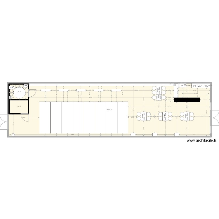 local implantation def22. Plan de 3 pièces et 174 m2