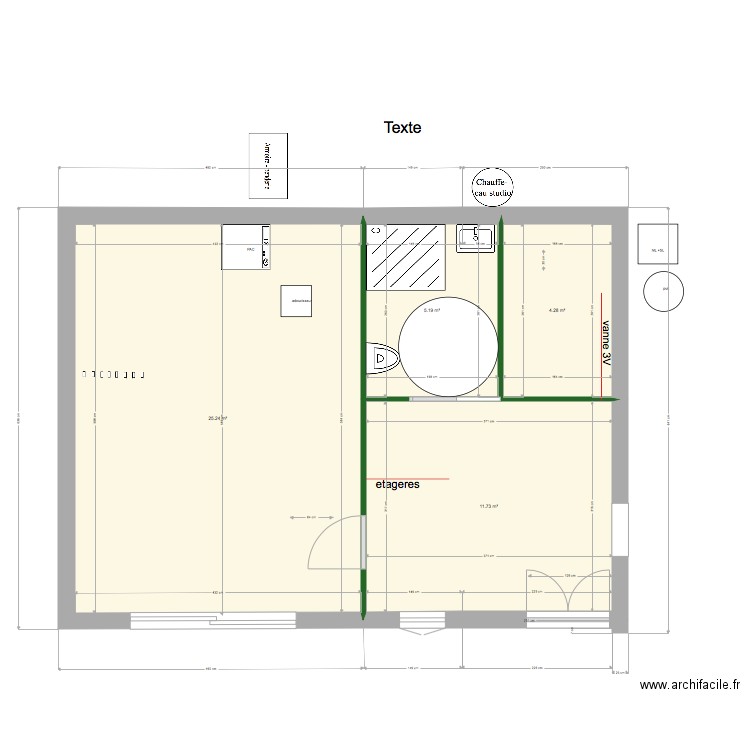 sdb et chaufferie au NORD. Plan de 0 pièce et 0 m2