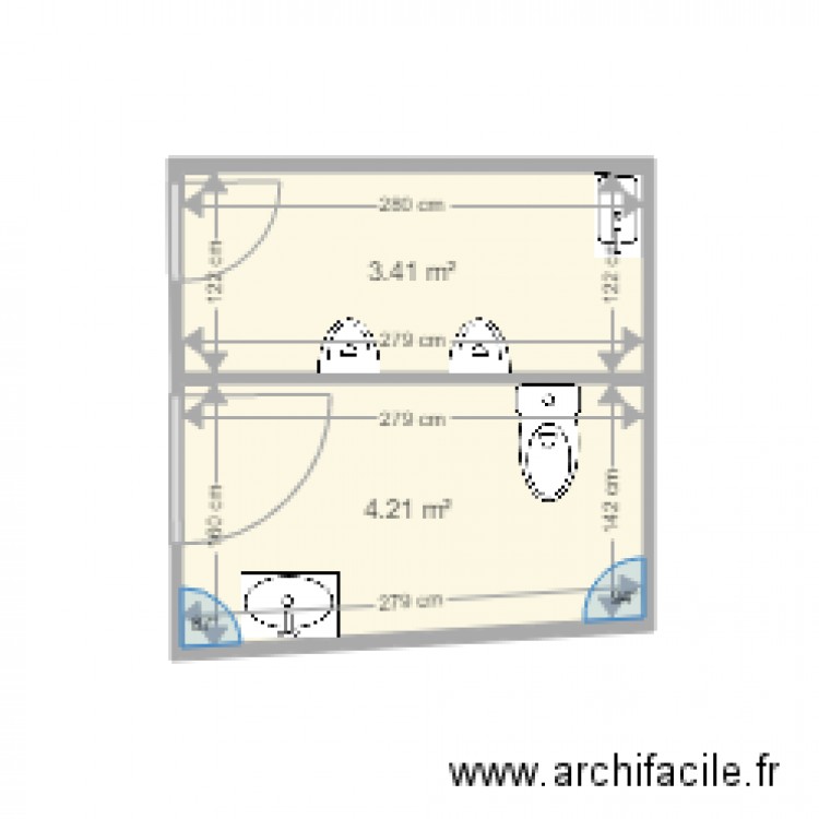 wc  foyer projet 1. Plan de 0 pièce et 0 m2