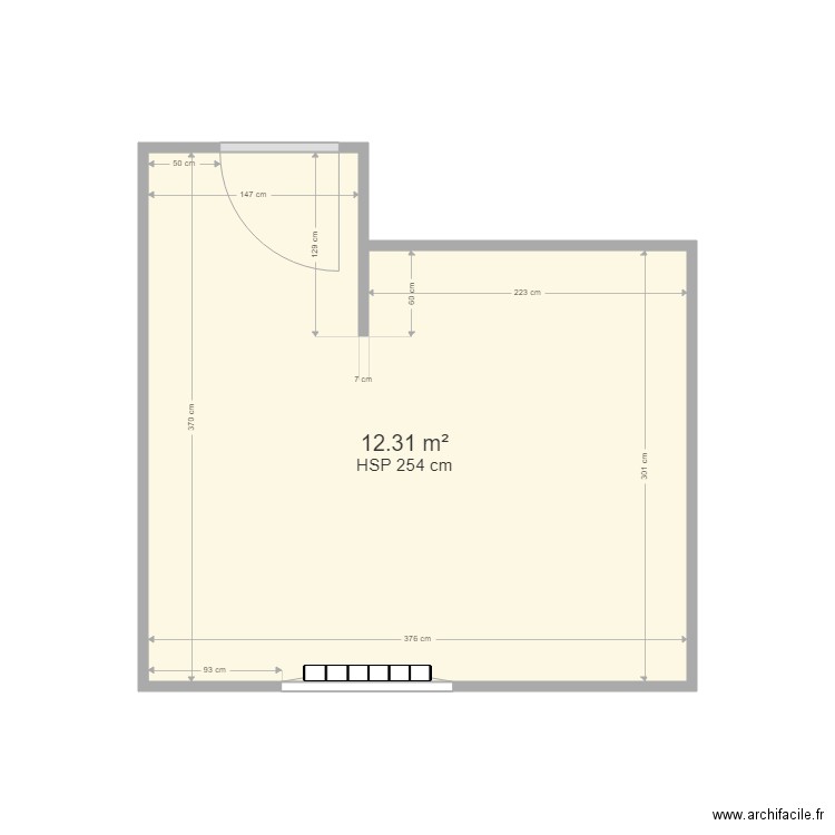 BUREAU DIM  STEPH. Plan de 1 pièce et 12 m2