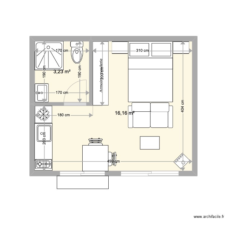 Bali House Vtesting. Plan de 2 pièces et 19 m2