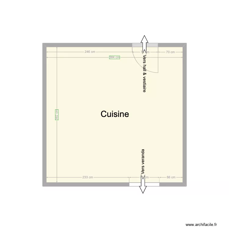 Maison Aische - Cuisine. Plan de 