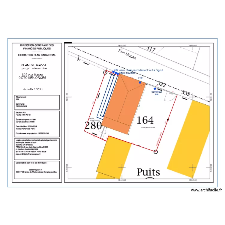 Plan de masse projet Rice. Plan de 