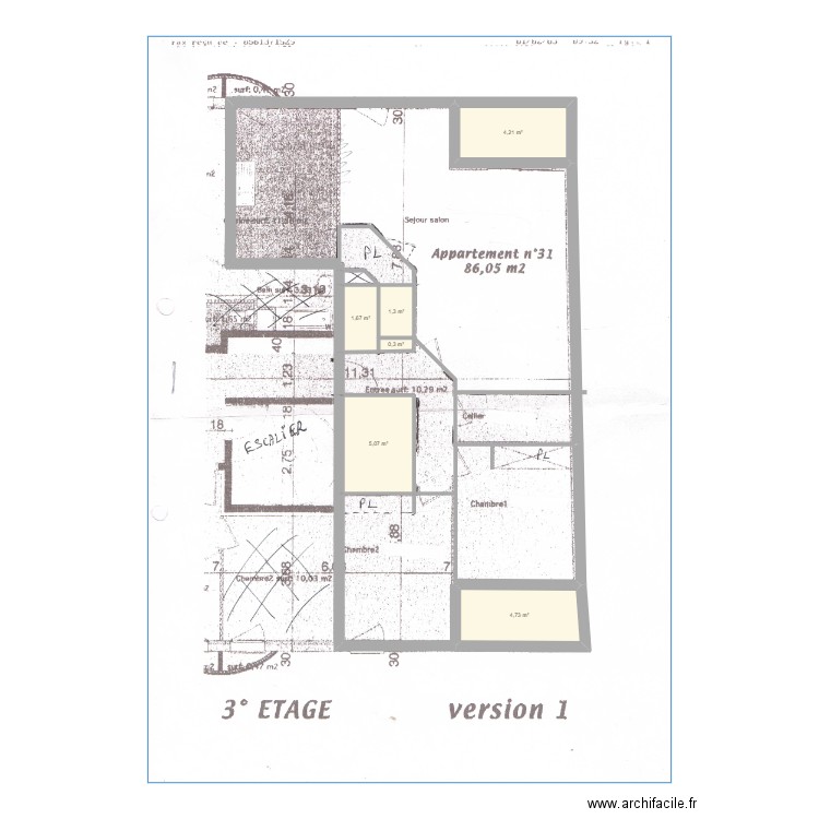 manv12. Plan de 6 pièces et 17 m2