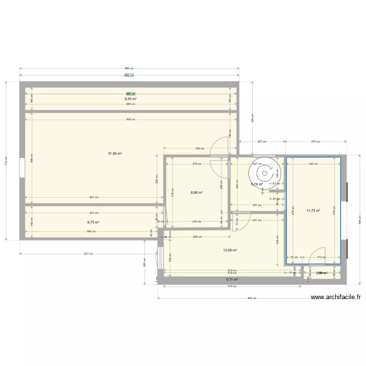 Etage actuel. Plan de 