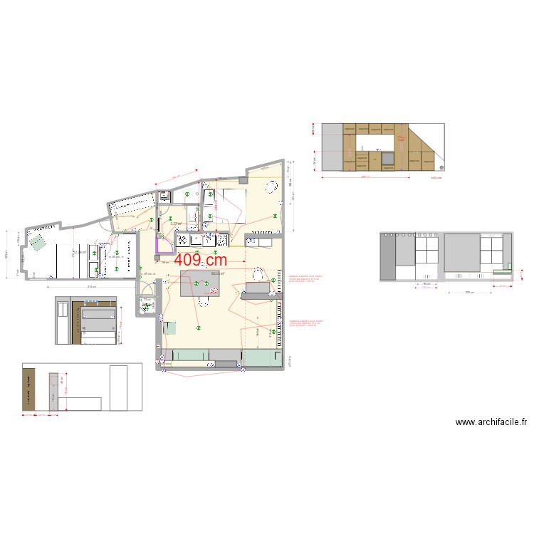 SAINT FIACRE plans 29/06. Plan de 4 pièces et 67 m2