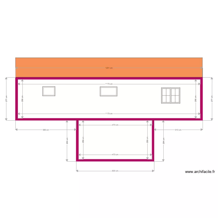 Fa&ccedil;ade Est. Plan de 