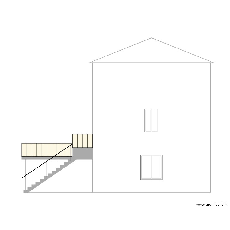 facade ouest. Plan de 0 pièce et 0 m2