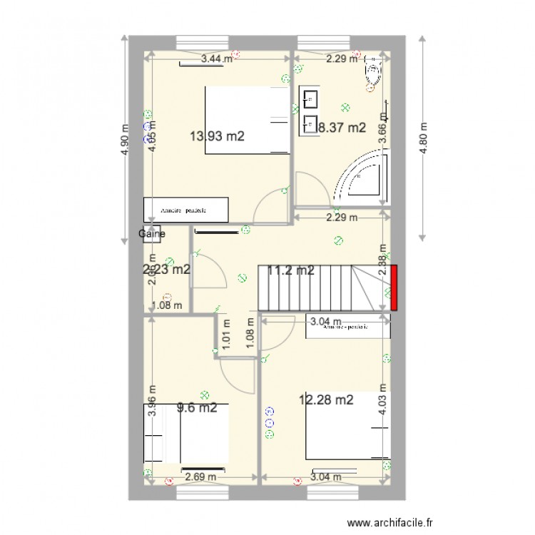 Oznur ETAGE AMENAGÉ 081015. Plan de 0 pièce et 0 m2