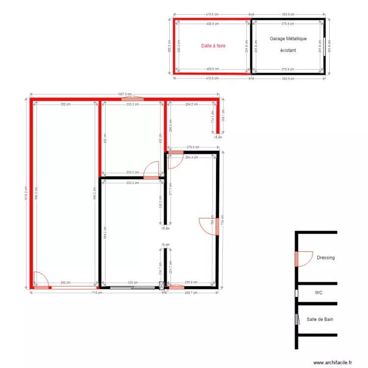 Extension Garage Détail. Plan de Extension Garage Détail. Plan de