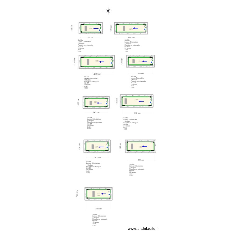 Lucia Gasparinho orientaveis. Plan de 18 pièces et 90 m2