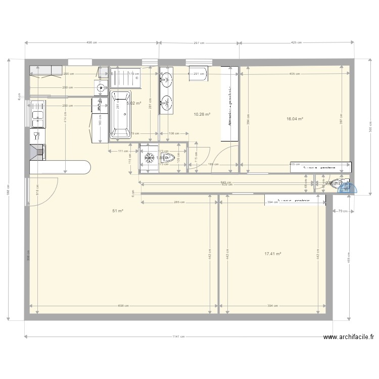 le TEICH projet 1. Plan de 7 pièces et 102 m2