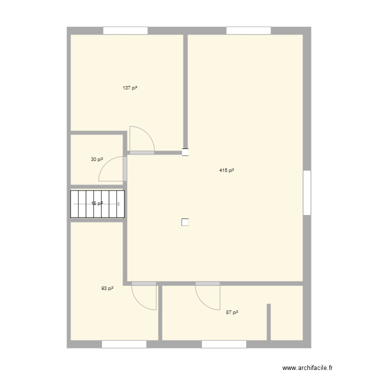Sous-sol 1. Plan de 6 pièces et 73 m2