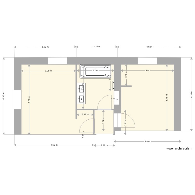 R plus 2 Plan détail chambres N2 N3 PROJET. Plan de 0 pièce et 0 m2