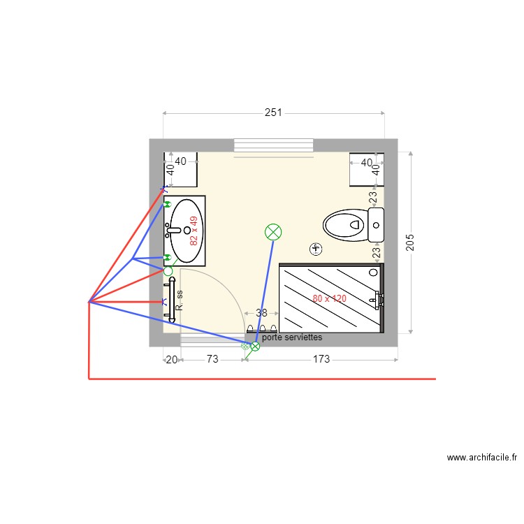 salle de bains 2021 12 06a. Plan de 1 pièce et 5 m2