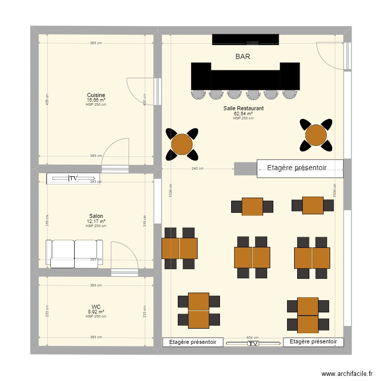 Mille et Zim. Plan de 4 pièces et 100 m2