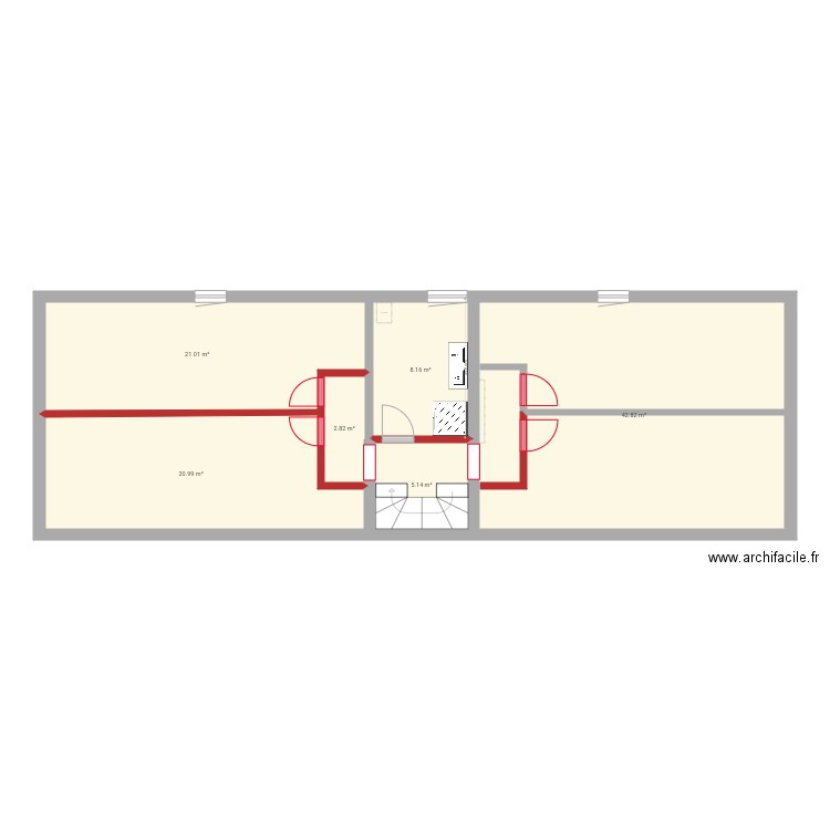 Sdb étage . Plan de 0 pièce et 0 m2