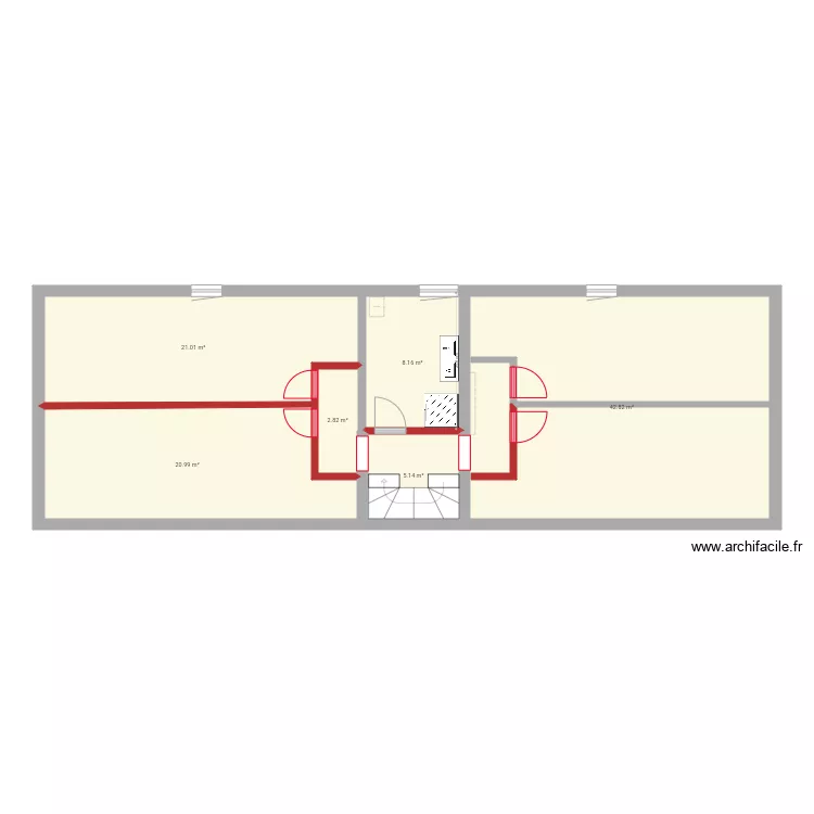 Sdb &eacute;tage . Plan de 