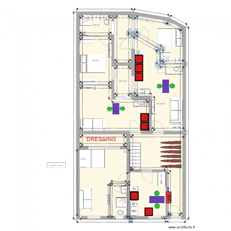 tattegrain rez de chaussee brut n2 aménagé version 2. Plan de 0 pièce et 0 m2