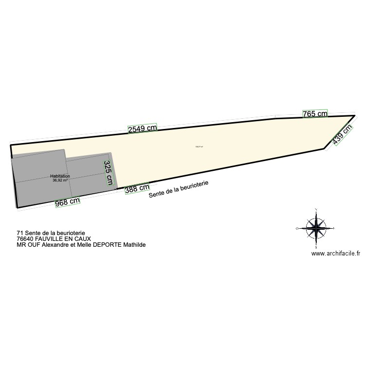 plan de masse après travaux . Plan de 2 pièces et 138 m2