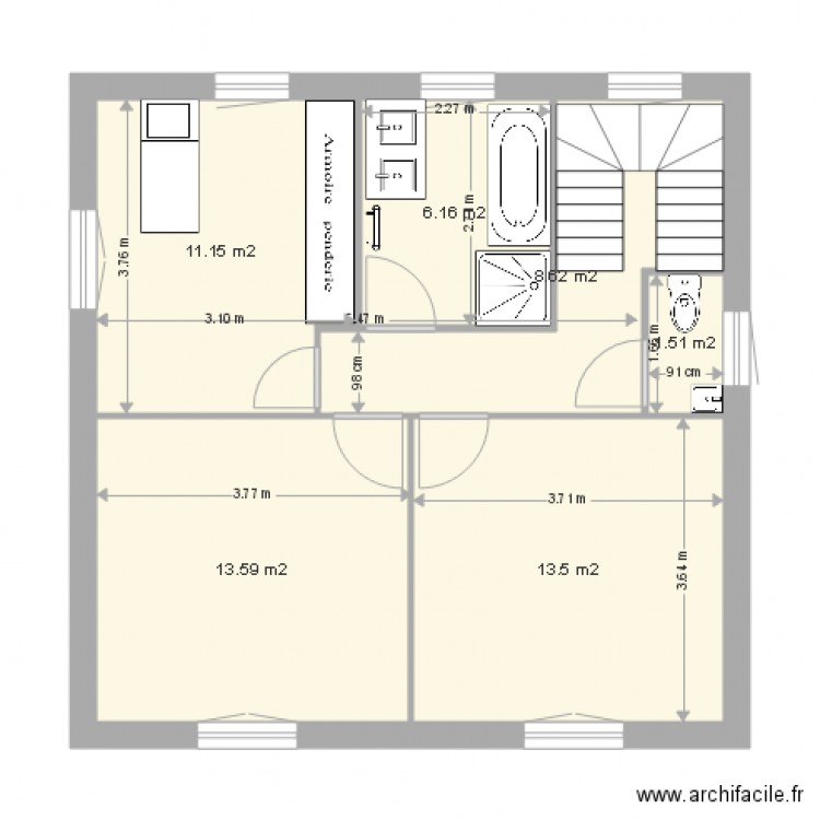 FRODON étage 1. Plan de 0 pièce et 0 m2