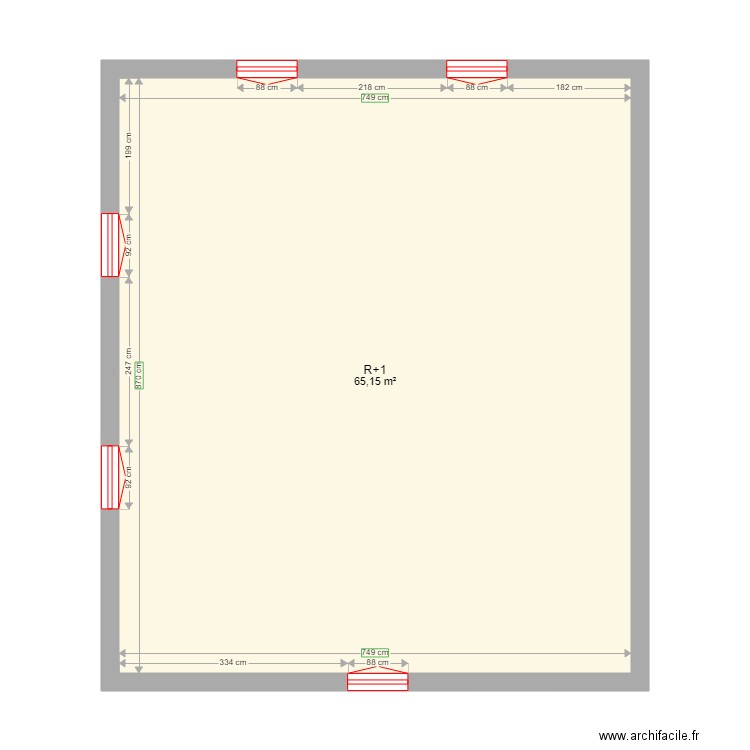 CHAMBOST. Plan de 2 pièces et 130 m2