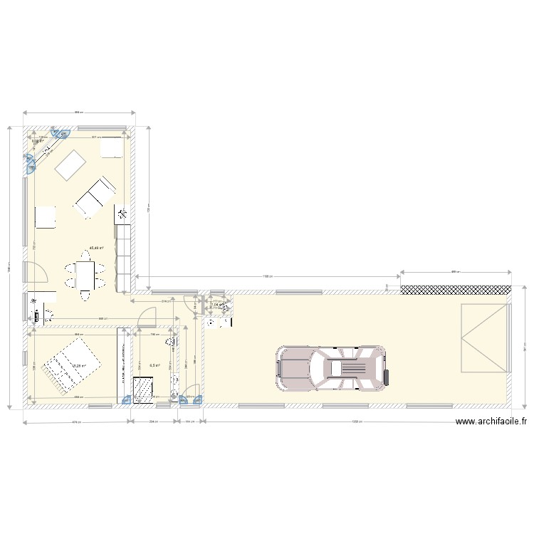 Mont Bonvillers RDC logement princpal. Plan de 0 pièce et 0 m2