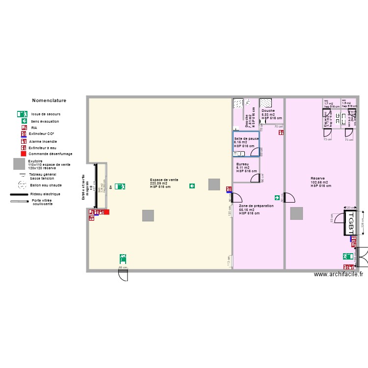 Stock privé Flers en escrebieux avant projet. Plan de 13 pièces et 422 m2