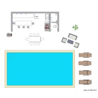 plan pool house intérieur