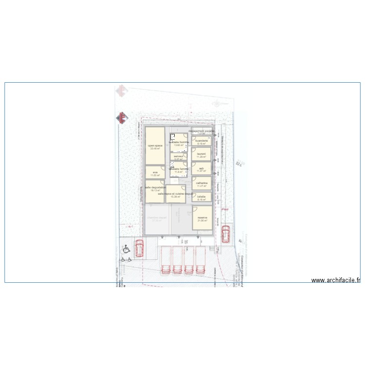 plan montussan v3. Plan de 30 pièces et 825 m2