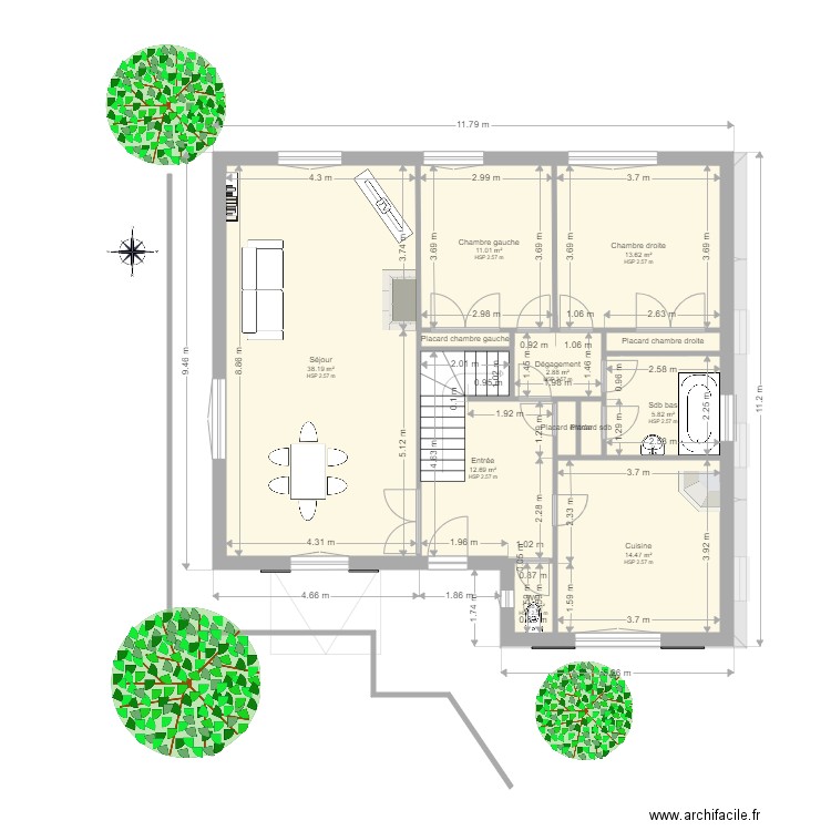 buanderie parallèle aux fenetres. Plan de 0 pièce et 0 m2