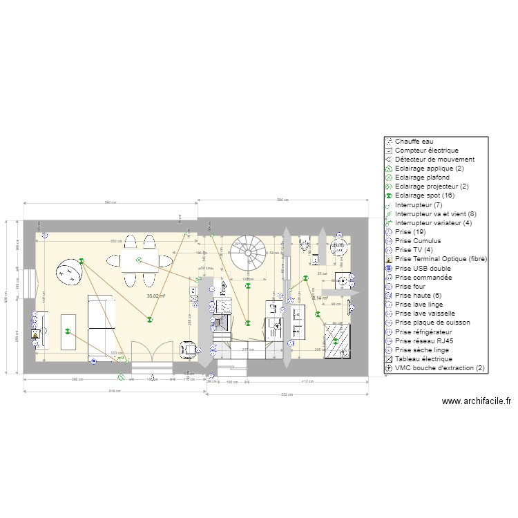 maison plan éléctrique. Plan de 0 pièce et 0 m2