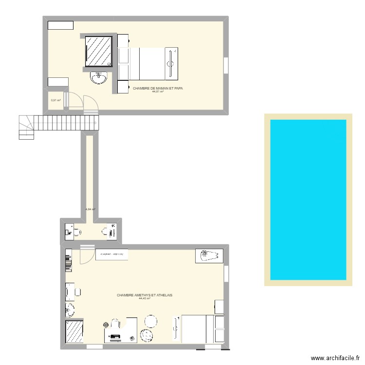 plan maison guadeloupe . Plan de 4 pièces et 95 m2