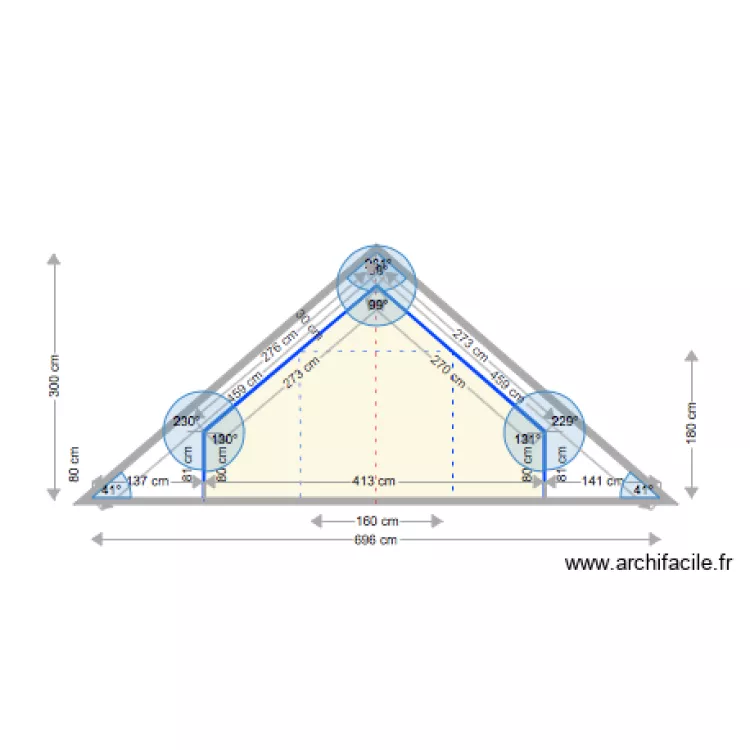 DALTON COUPE DE COMBLE. Plan de 